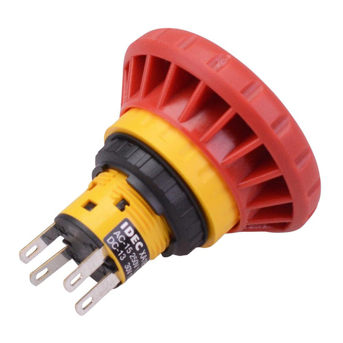 XA1E-BV4U02T-R Unibody 16mm Emergency Stop Switch 40mm Mushroom 2NC IP65 IDEC