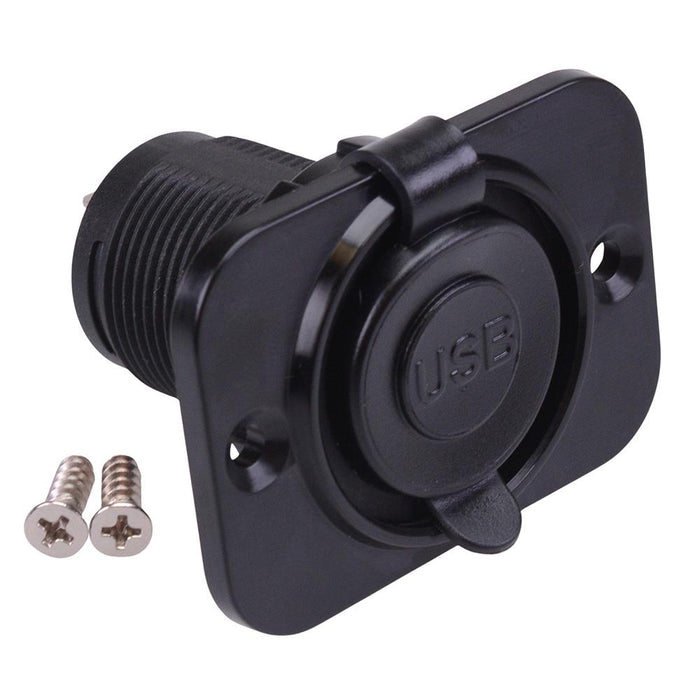 USB-A 5V 2.1A Panel Mount Socket with Flange A13-194APS-BB3