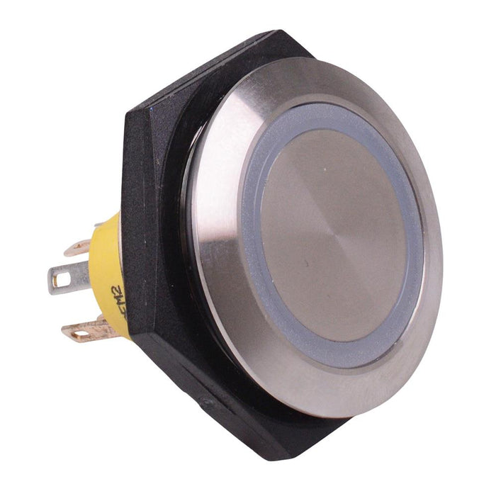 AV55022000074BK APEM Yellow LED Momentary 30mm Push Button Vandal Switch NO/NC IP67