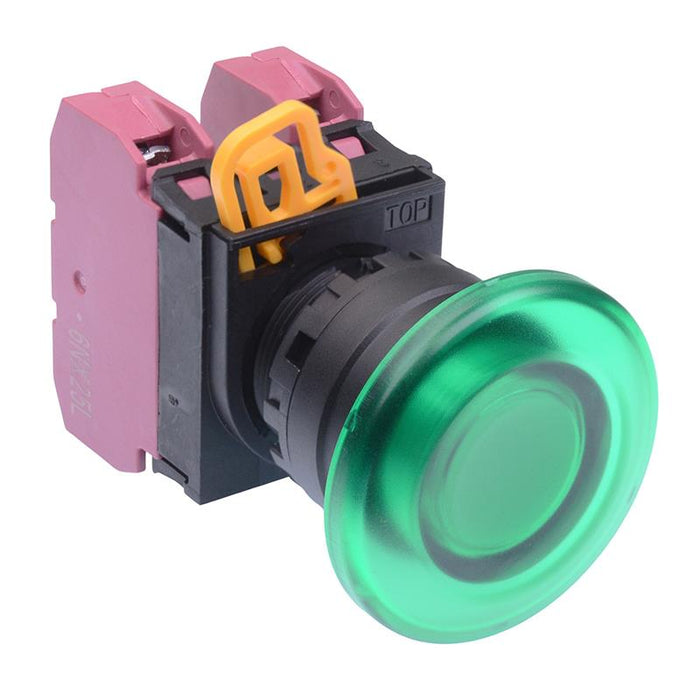 YW1L-M4E02Q0G Green 22mm Mushroom Momentary Push Button Switch 2NC IP65 IDEC