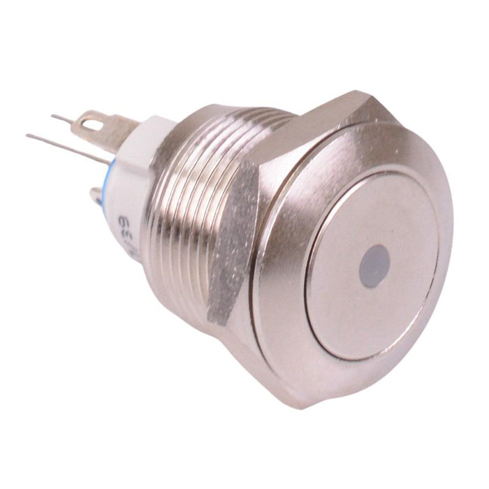 AV091L5EA200 APEM Yellow illuminated 19mm Latching Vandal Push Button Switch SPST