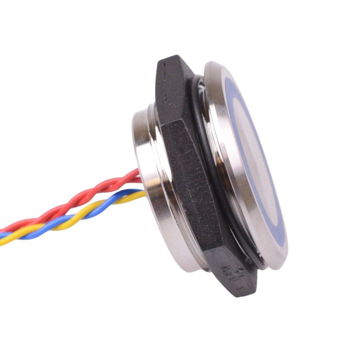 PBAM3AFB002E0B APEM Blue LED 24VDC Momentary NO 30mm Piezo Switch Prewired IP68