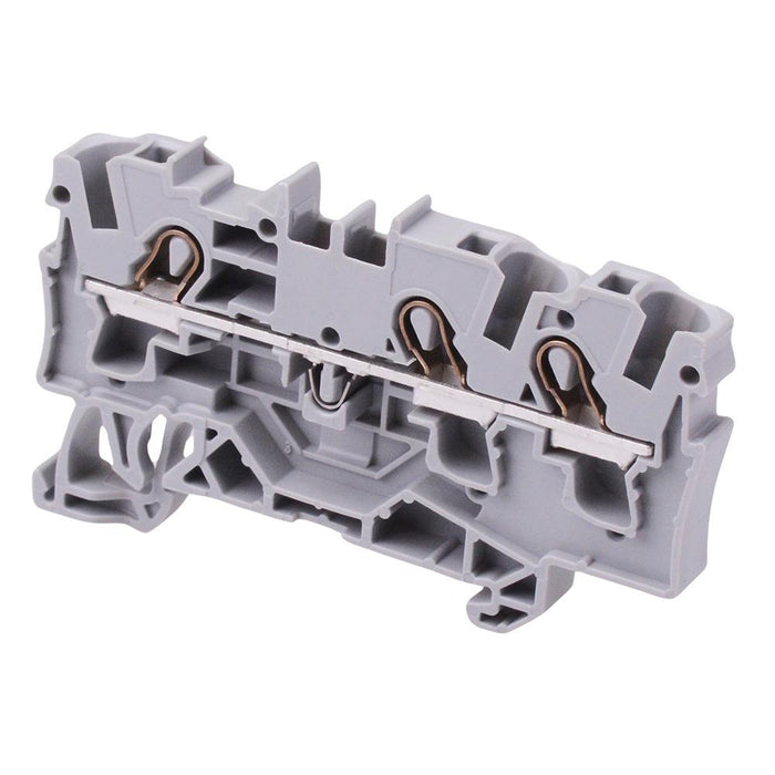 2004-1301 WAGO Grey 3-Way DIN Rail Mount Terminal Block 6mm² 32A