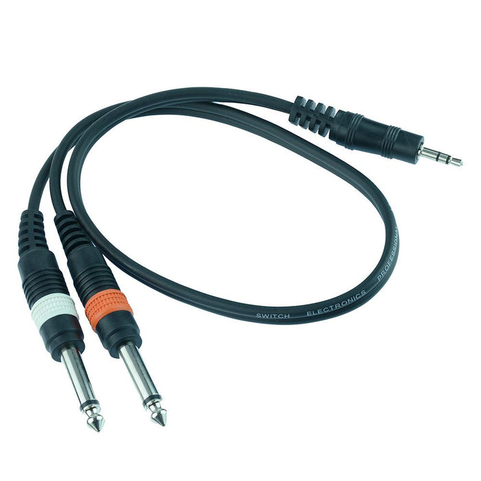 1.5M 3.5mm Stereo Plug to 2 x 6.35mm Mono Jack Plug Lead