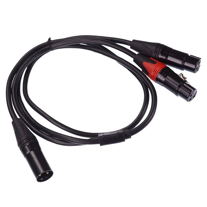 XLR Male Plug to 2 XLR Female Plug Splitter 1m