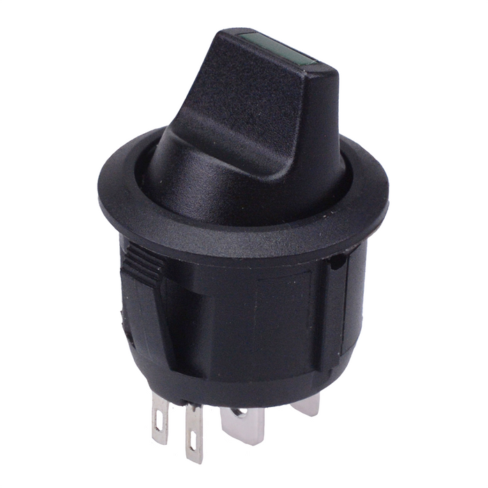 Green LED 12V 20mm Round Rocker Switch SPST 20A R13-112LP-02