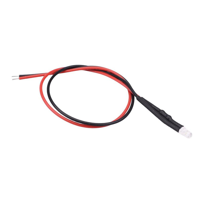 Warm White 3mm Prewired Diffused LED 12V