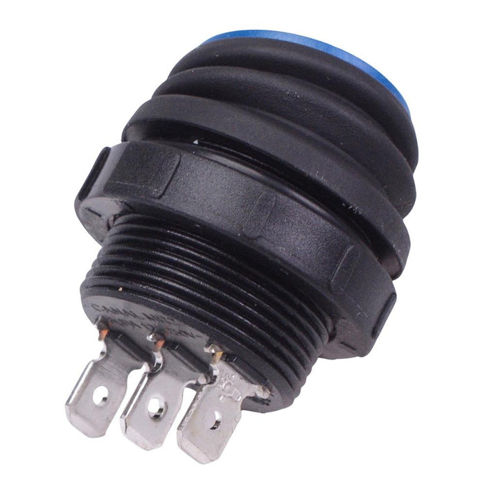 Blue illuminated 230V Waterproof Round 20mm Rocker Switch IP68 SPST 16A