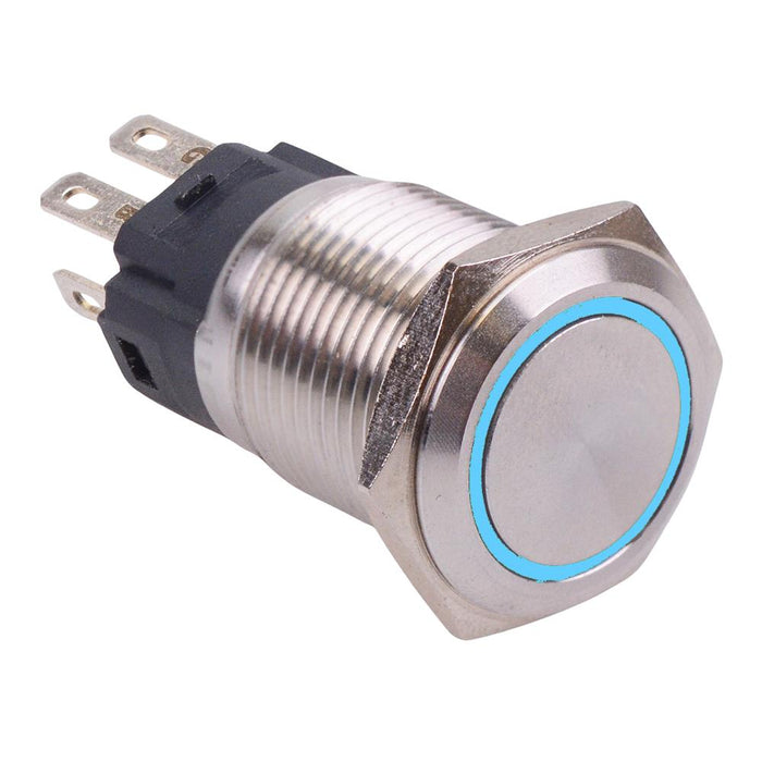RGB Momentary 16mm Vandal Resistant Push Button Switch 12V SPDT