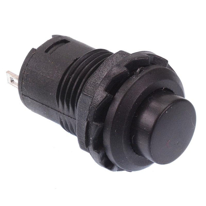 Black 12mm Latching On-Off Switch SPST