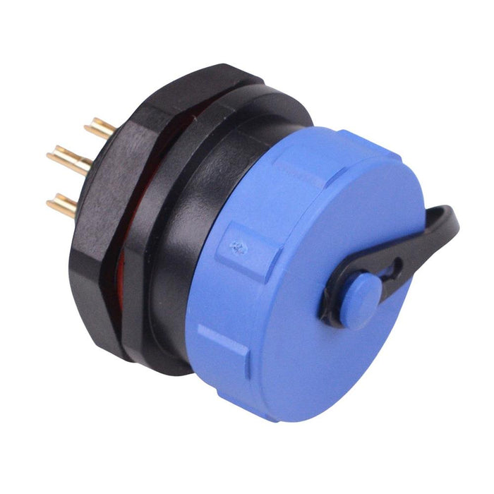 4 Pin Waterproof W17 Female Socket Panel Mount Connector IP68