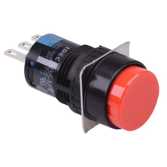 AB6M-M1R Red 16mm Momentary Round Push Button Switch SPDT