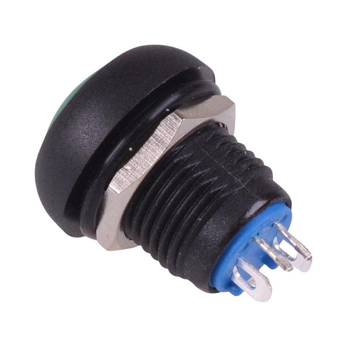 Green On-Off Latching 12mm Red LED Push Button Switch IP65 SPST