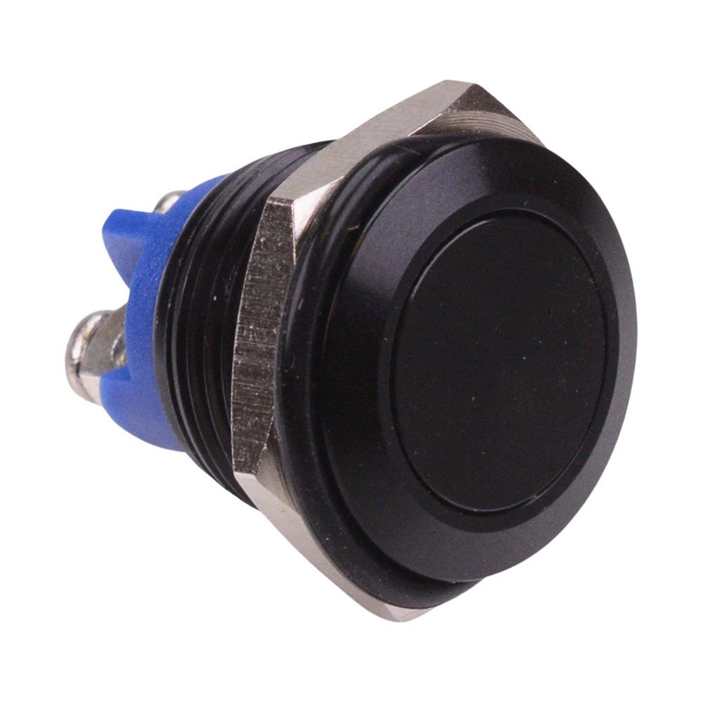 Black Off-(On) Momentary 16mm Push Button Switch SPST Screw — Switch ...