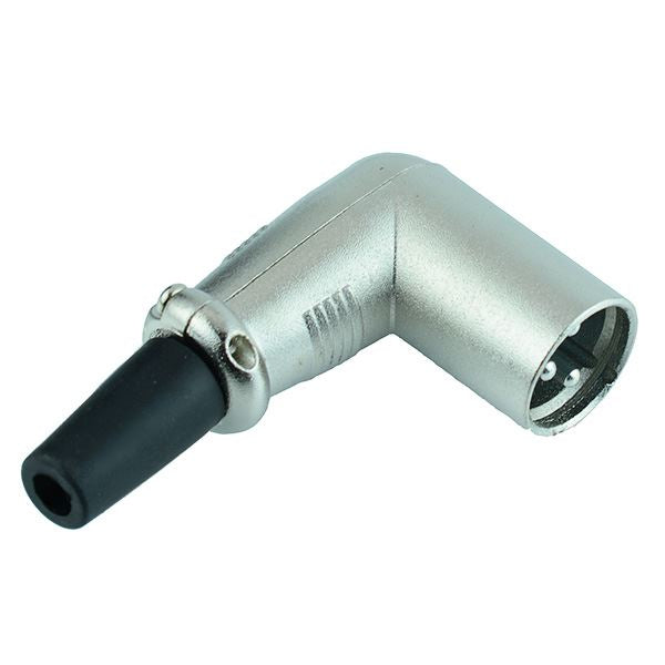 Right Angle Male XLR Plug 3 Pole Audio Connector