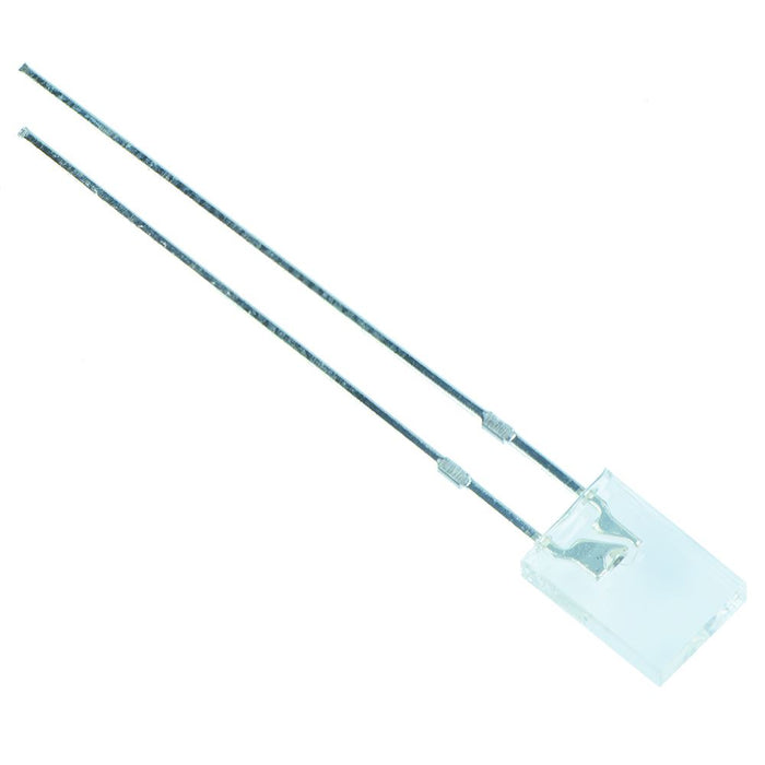 Blue Rectangular 2 x 5mm Water Clear LED 300mcd 120°