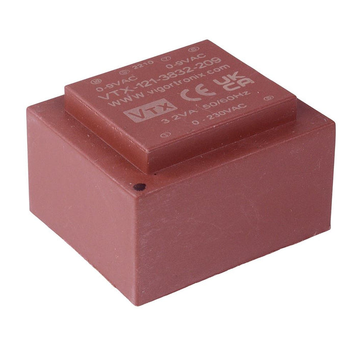 9V 3.2VA Encapsulated PCB Transformer 230V VTX-121-3832-209