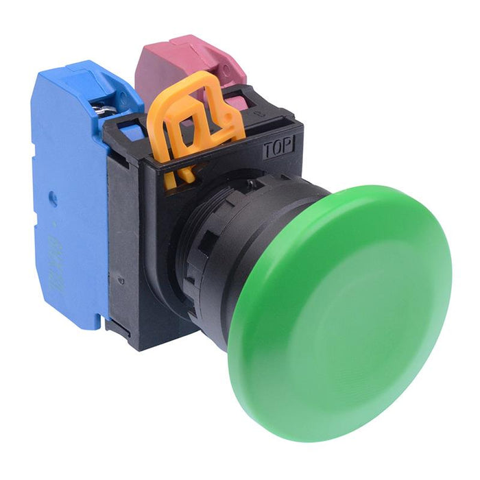 YW1B-M4E11G Green 22mm Mushroom Momentary Push Button Switch 1NO-1NC IP65 IDEC