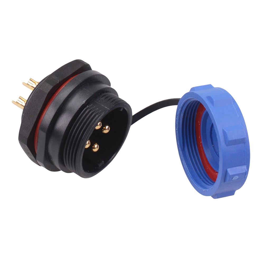 4 Pin Waterproof W21 Male Socket Panel Mount Connector IP68 — Switch ...