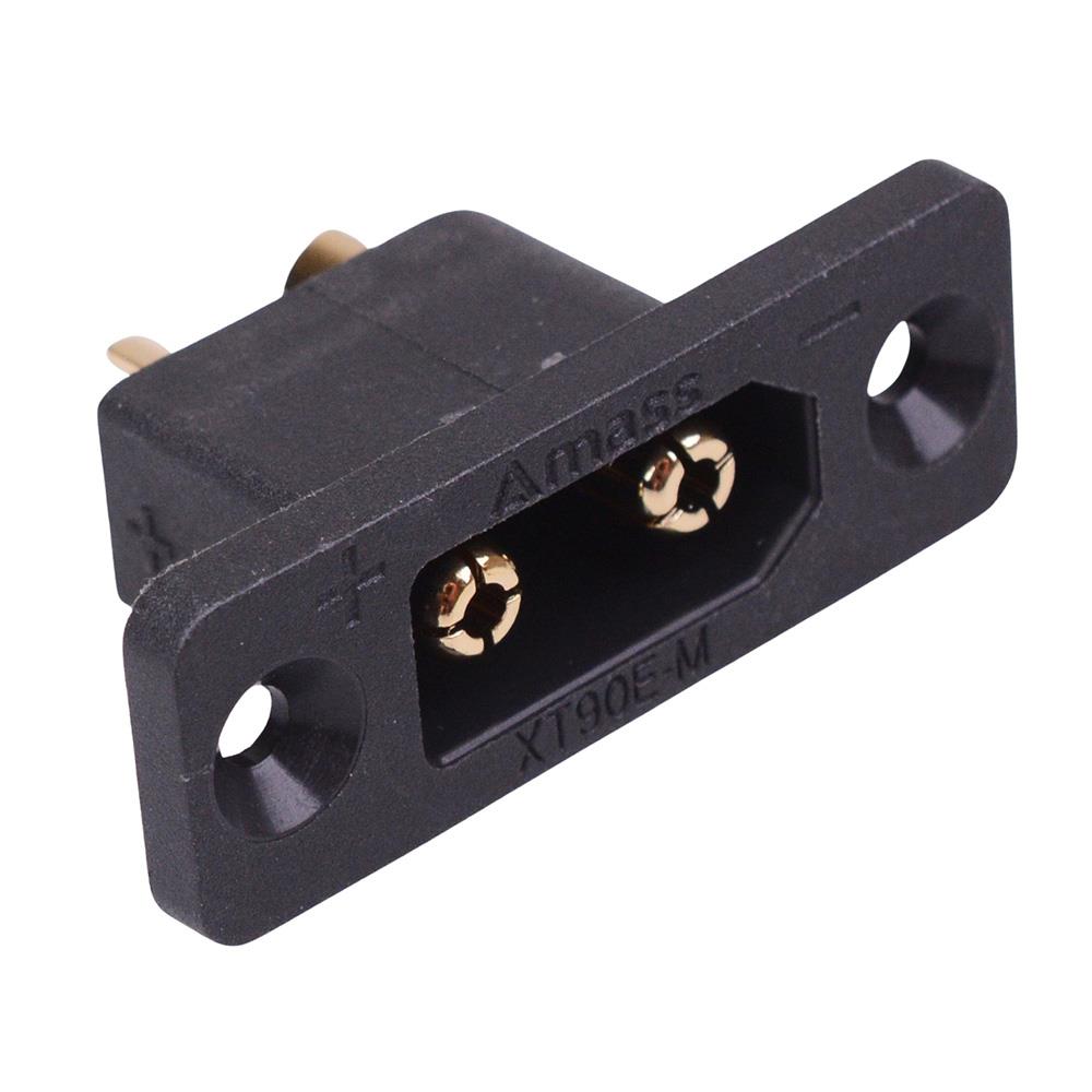 XT90E-M Male 2-Pin Gold Plated Panel Mount Connector 30A AMASS — Switch ...