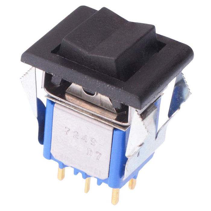 7249CD APEM Black On-Off-On PCB Rocker Switch DPDT 0.4A 20V