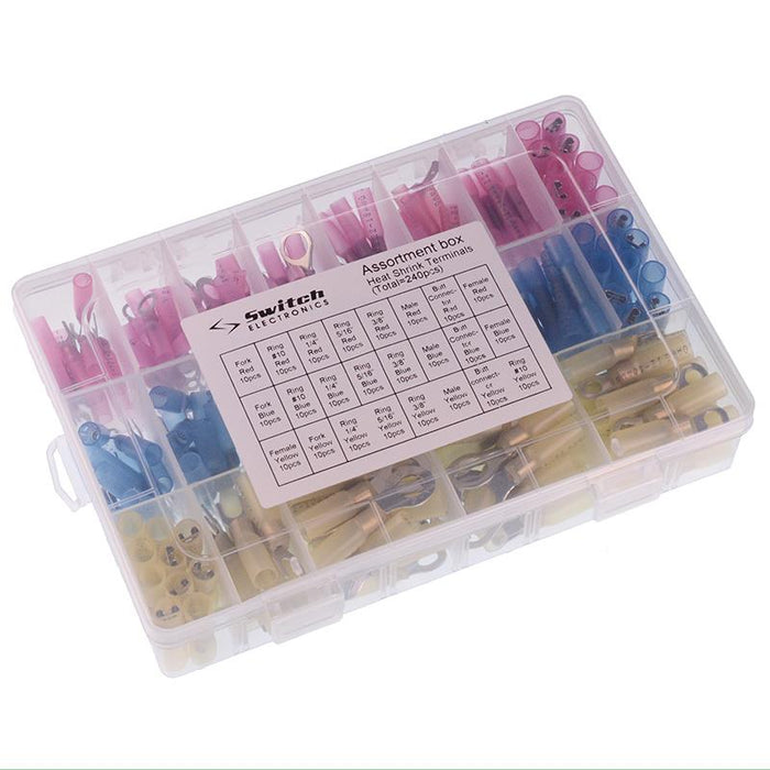 240pcs Heat Shrink Connector Terminal Assortment