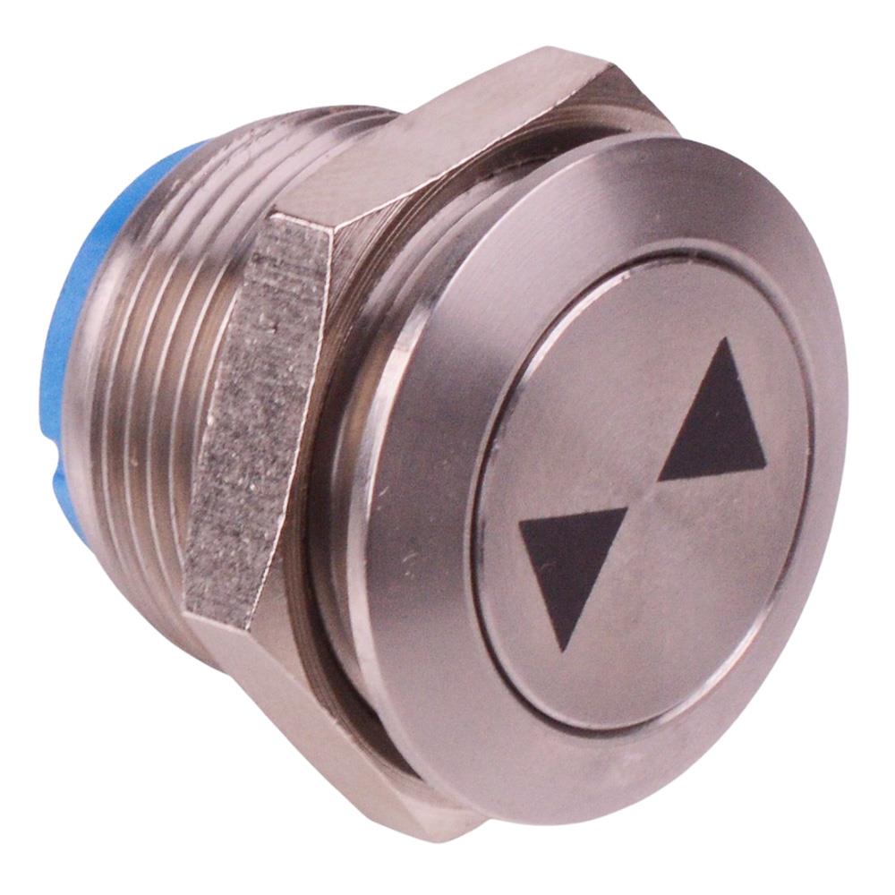 APEM Inward Arrows Off-(On) Momentary 19mm Flat Anti Vandal Push Butto ...