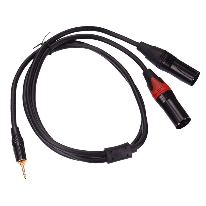 3.5mm Male Stereo Plug to 2 XLR Male Splitter Lead 1m