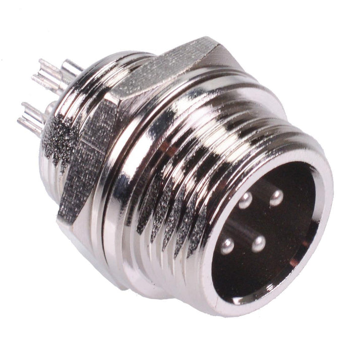 4 Way M12 Panel Mount Male Circular Socket Connector