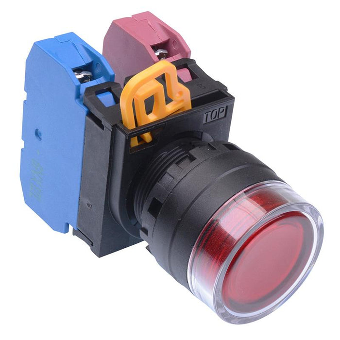 YW1L-MF2E11Q0R Red 22mm Momentary Shrouded Push Button Switch 1NO-2NC IP65 IDEC