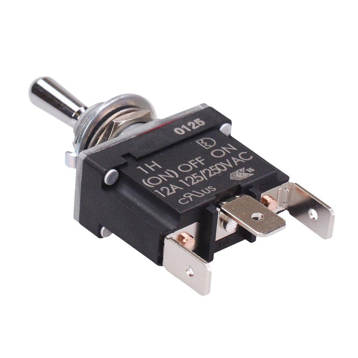 On-Off-(On) Momentary Sealed 12mm Toggle Switch SPDT 12A IP68