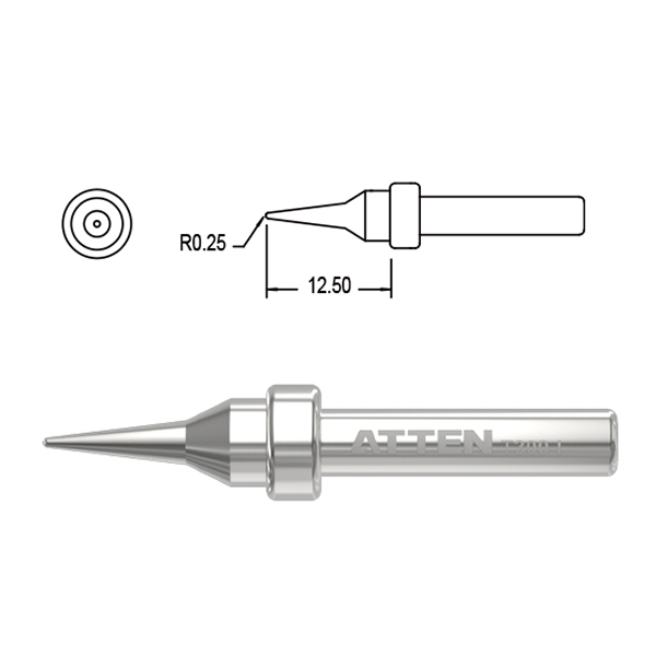 T300-I 0.25mm Conical Point Soldering Iron Tip ATTEN