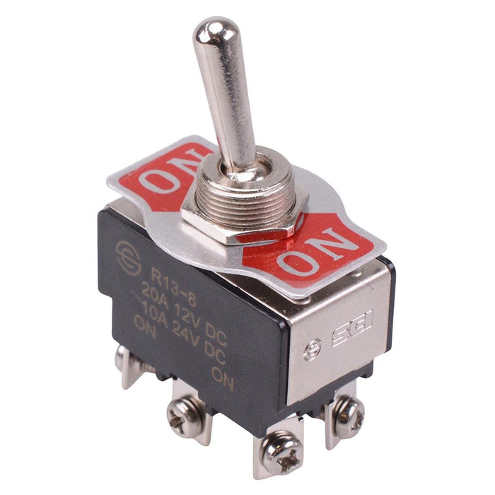 R13-8B-06 On-On 12mm Toggle Switch M3 Screw DPDT 20A 12VDC