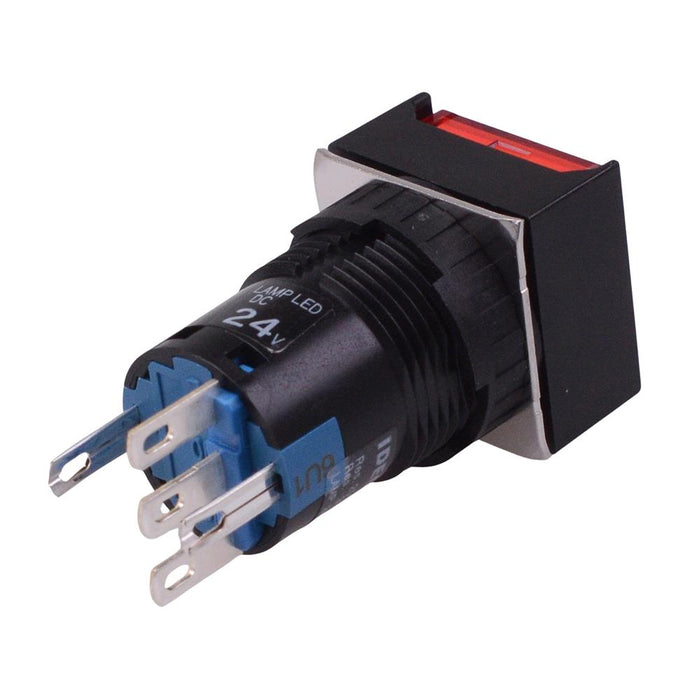 AL6Q-M14R Red 16mm 24V Momentary Square illuminated Push Button Switch SPDT