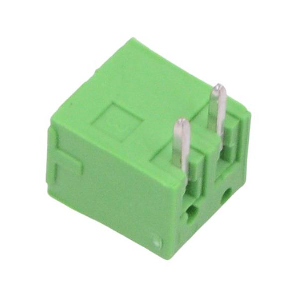 2-Way 3.5mm Horizontal PCB Header Closed Ends Green 10A 300V