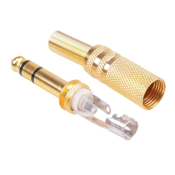 6.35mm Stereo Plug Gold Plated Metal Housing
