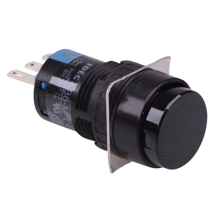 AB6M-M1B Black 16mm Momentary Round Push Button Switch SPDT