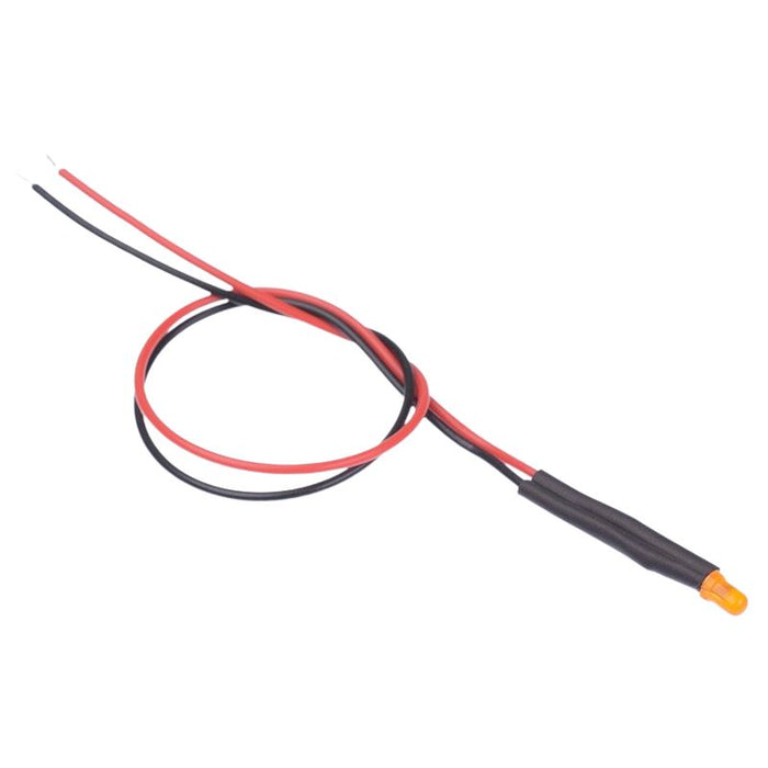 Orange 3mm Prewired Diffused LED 20cm Cable 12V