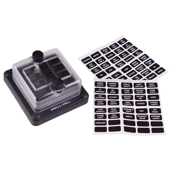 Waterproof 6 Way Standard Blade Fuse Box with LED Indicators