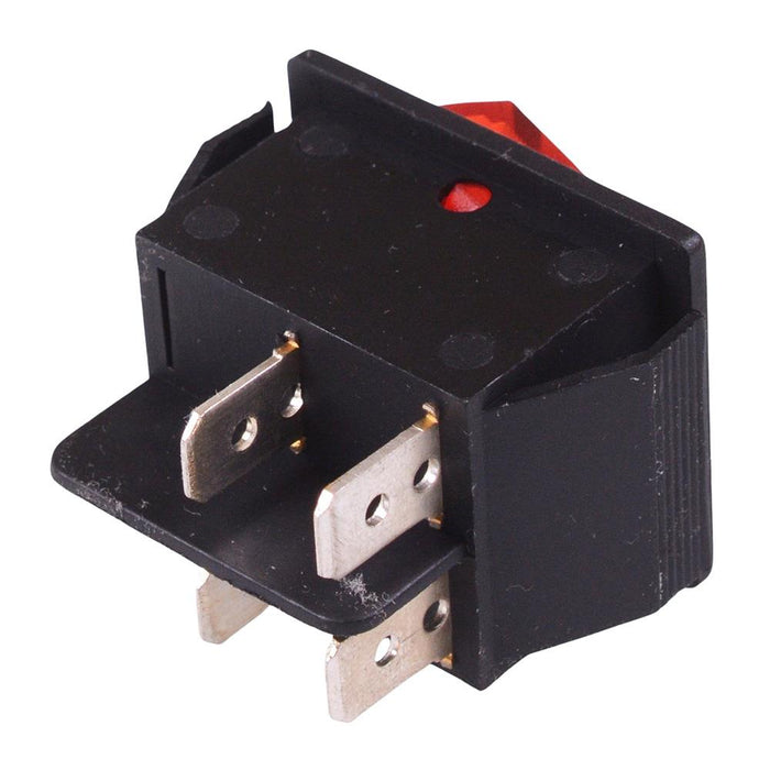 Red illuminated 230V Rocker Switch DPST 15A
