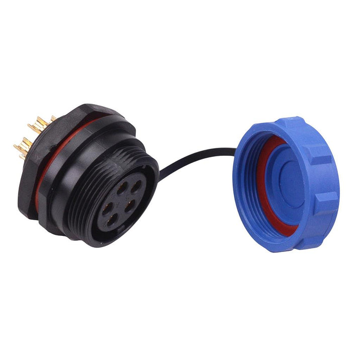 5 Pin Waterproof W21 Female Socket Panel Mount Connector IP68