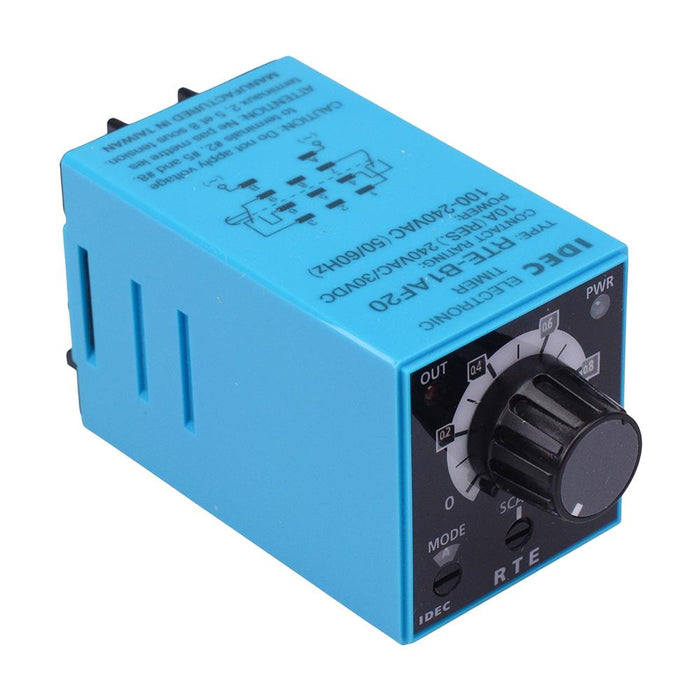 RTE-B1AF20 100-240VAC Time Delay Relay Blade Terminals 10A DPDT IDEC