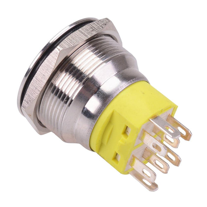 Blue LED On-(On) Momentary 25mm Vandal Push Button Switch DPDT