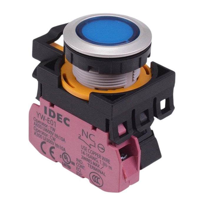 CW4L-A1E01Q4S Blue 24V illuminated Maintained Push Button Switch 1NC IP65 IDEC