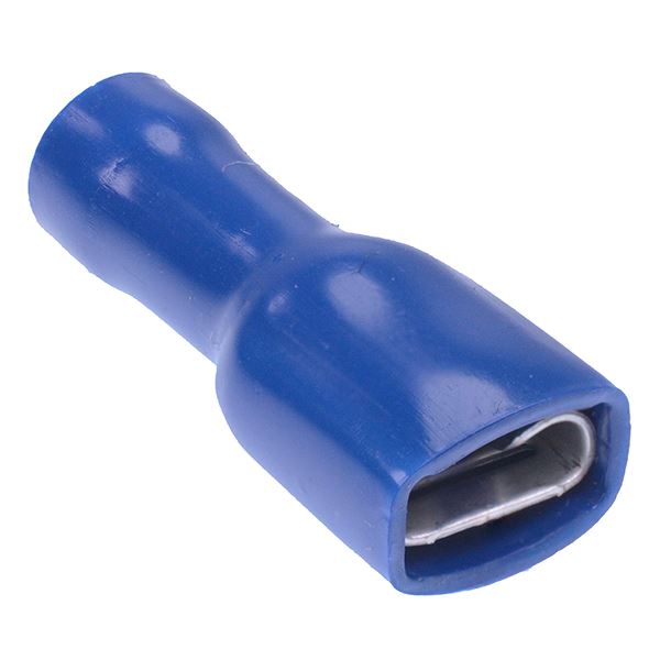 6.3mm Blue Female Insulated Double Crimp Connector Terminal  (Pack of 100)