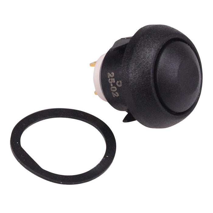 IBR3SAD2 Black Momentary Snap-In 12mm Push Button Switch SPST IP67