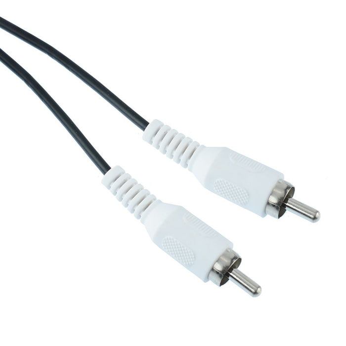 White 1m Male to Male Plug RCA Phono Cable Lead