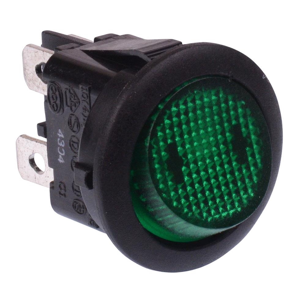 Green On-Off 110V illuminated Round Rocker Switch DPST 10A — Switch ...