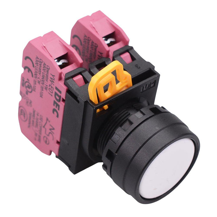 YW1B-M1E02W White 22mm Momentary Push Button Switch 2NC IP65 IDEC