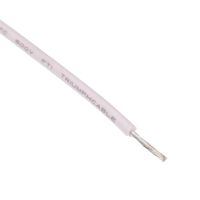 White UL1015 18AWG 34/0.18mm Tinned Copper Stranded Wire (price per metre)